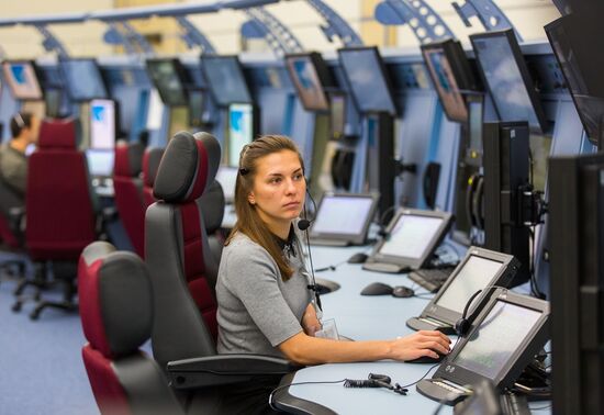Russian Minister of Transport Maksim Sokolov visits new flight control center