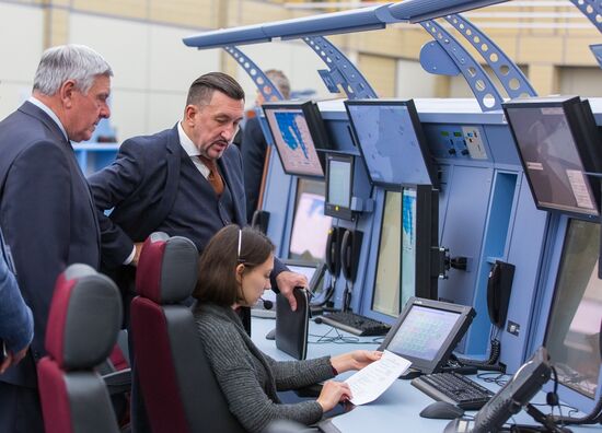 Russian Minister of Transport Maksim Sokolov visits new flight control center