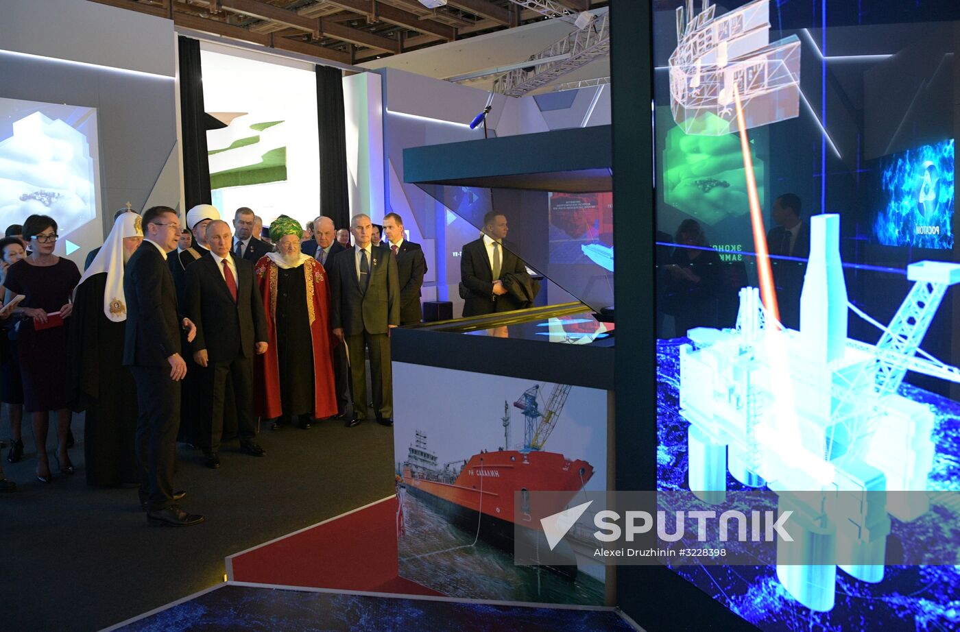 President Vladimir Putin visits Russia Focused On The Future exhibition