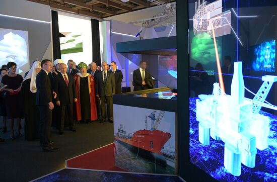 President Vladimir Putin visits Russia Focused On The Future exhibition