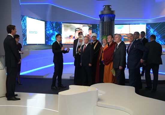 President Vladimir Putin visits Russia Focused On The Future exhibition