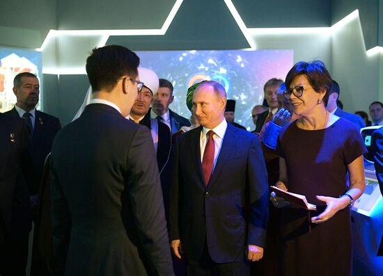 President Vladimir Putin visits Russia Focused On The Future exhibition