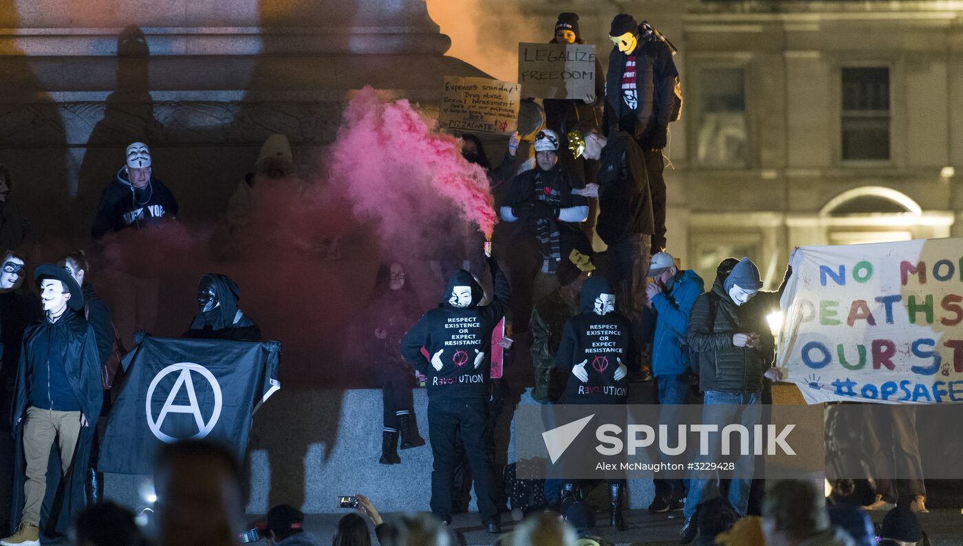 Million Mask March protest in London