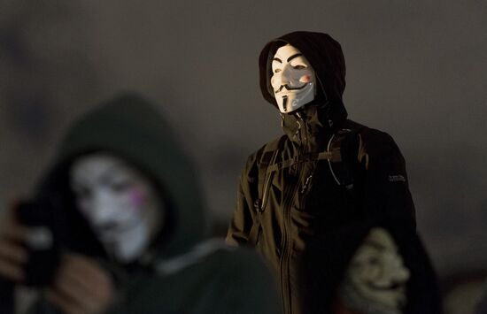 Million Mask March protest in London