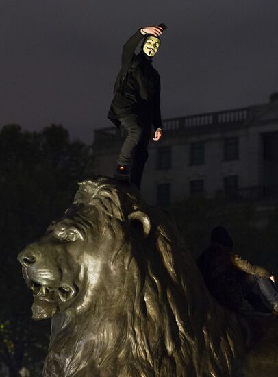 Million Mask March protest in London