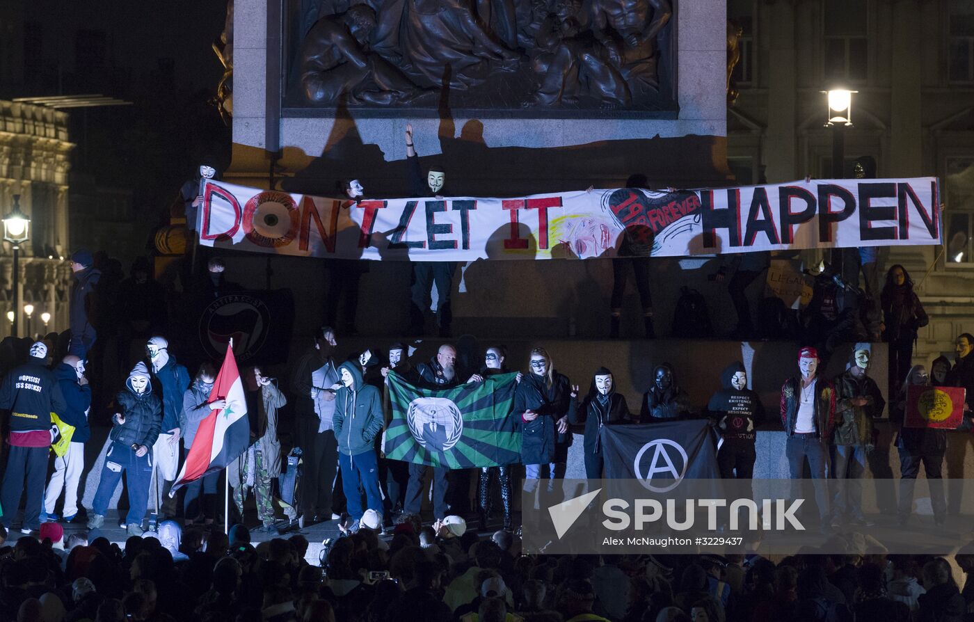 Million Mask March protest in London