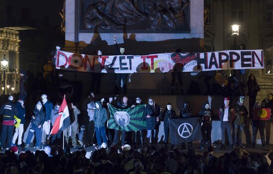 Million Mask March protest in London