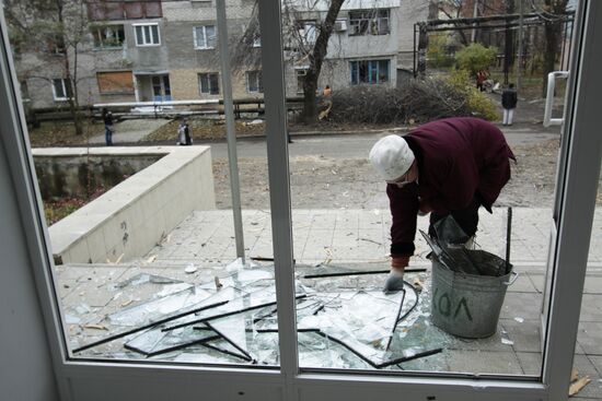 Consequences of shelling in Donetsk