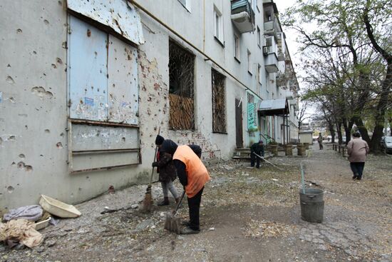 Consequences of shelling in Donetsk