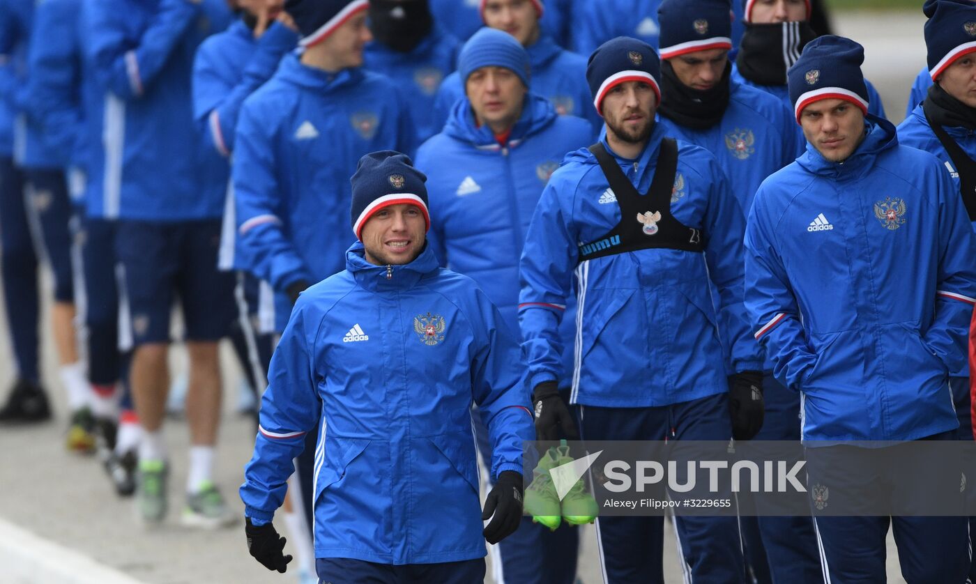 Football. Training session of the Russian national football team