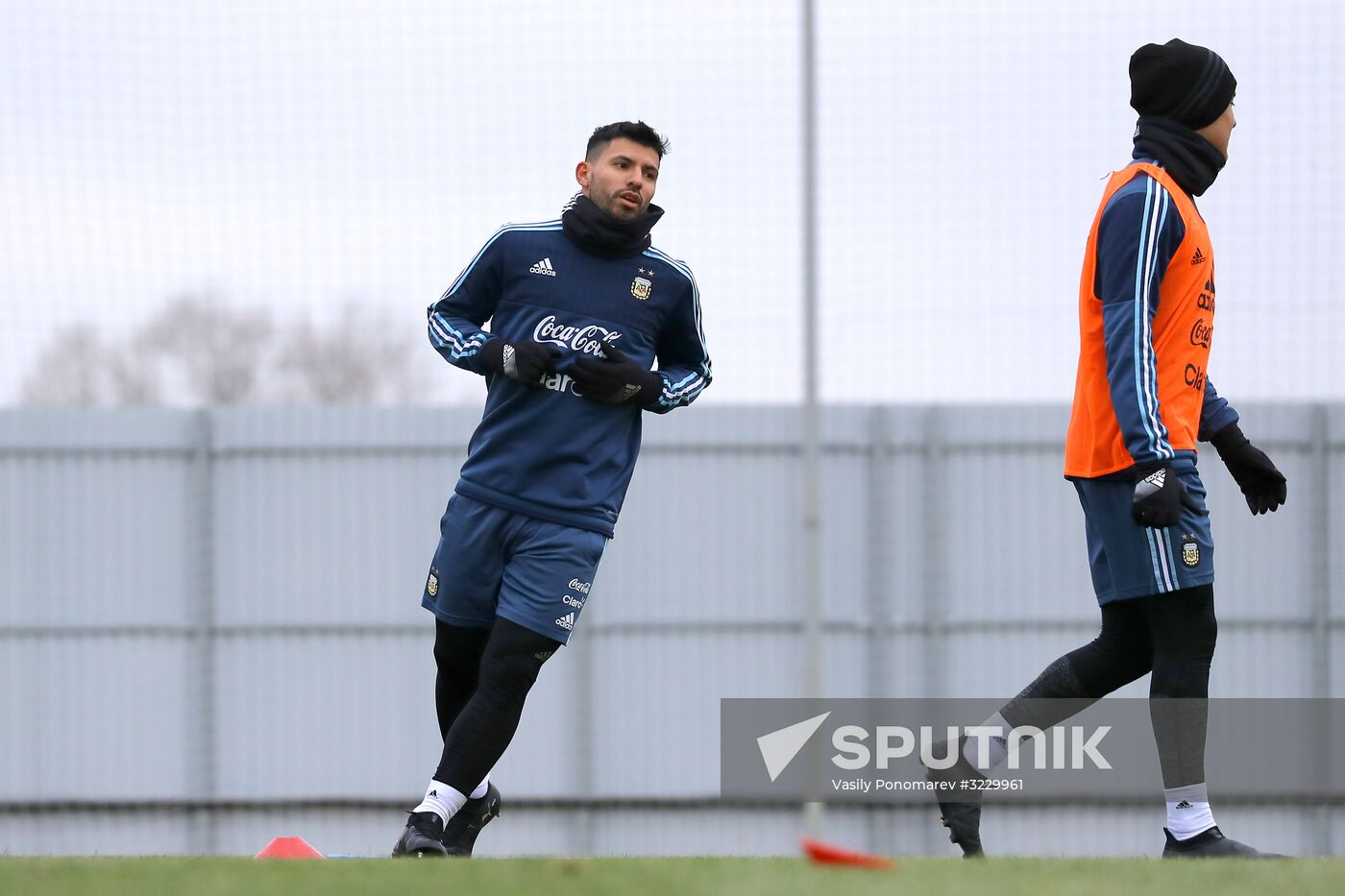 Football. Argentina's national team in training