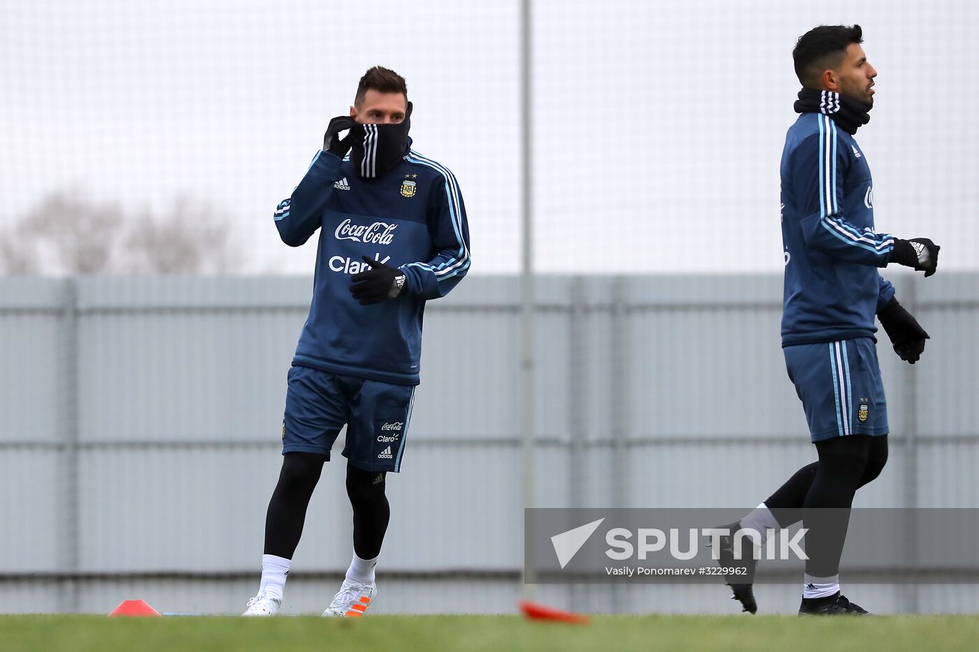 Football. Argentina's national team in training