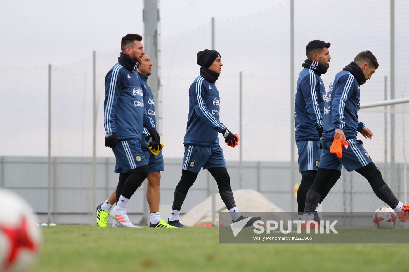 Football. Argentina's national team in training