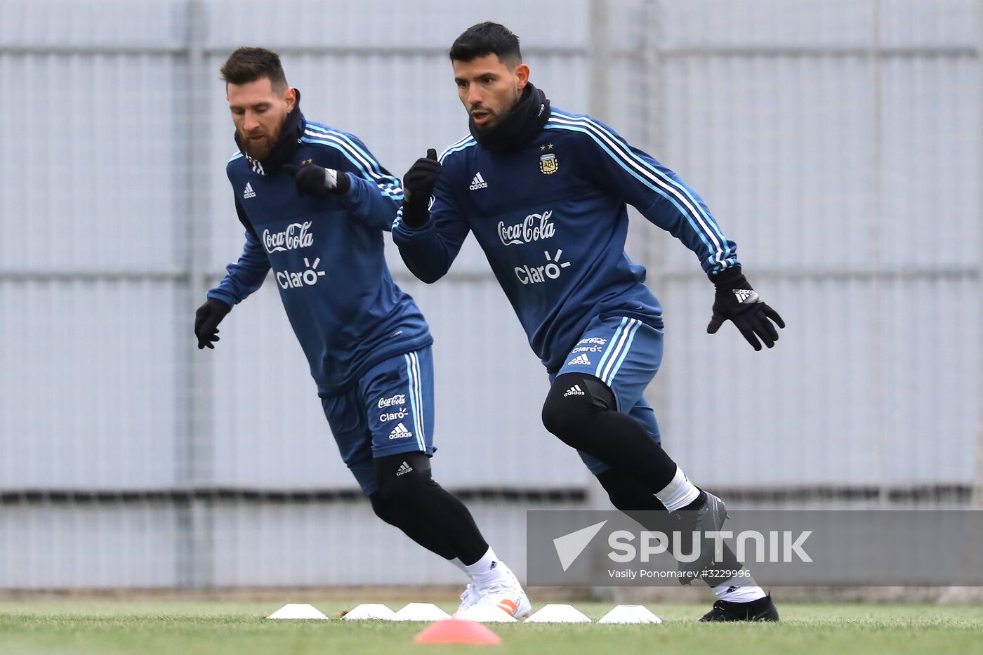Football. Argentina's national team in training