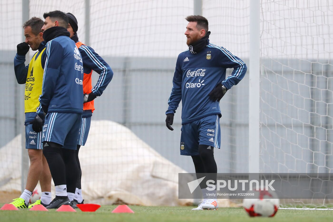 Football. Argentina's national team in training