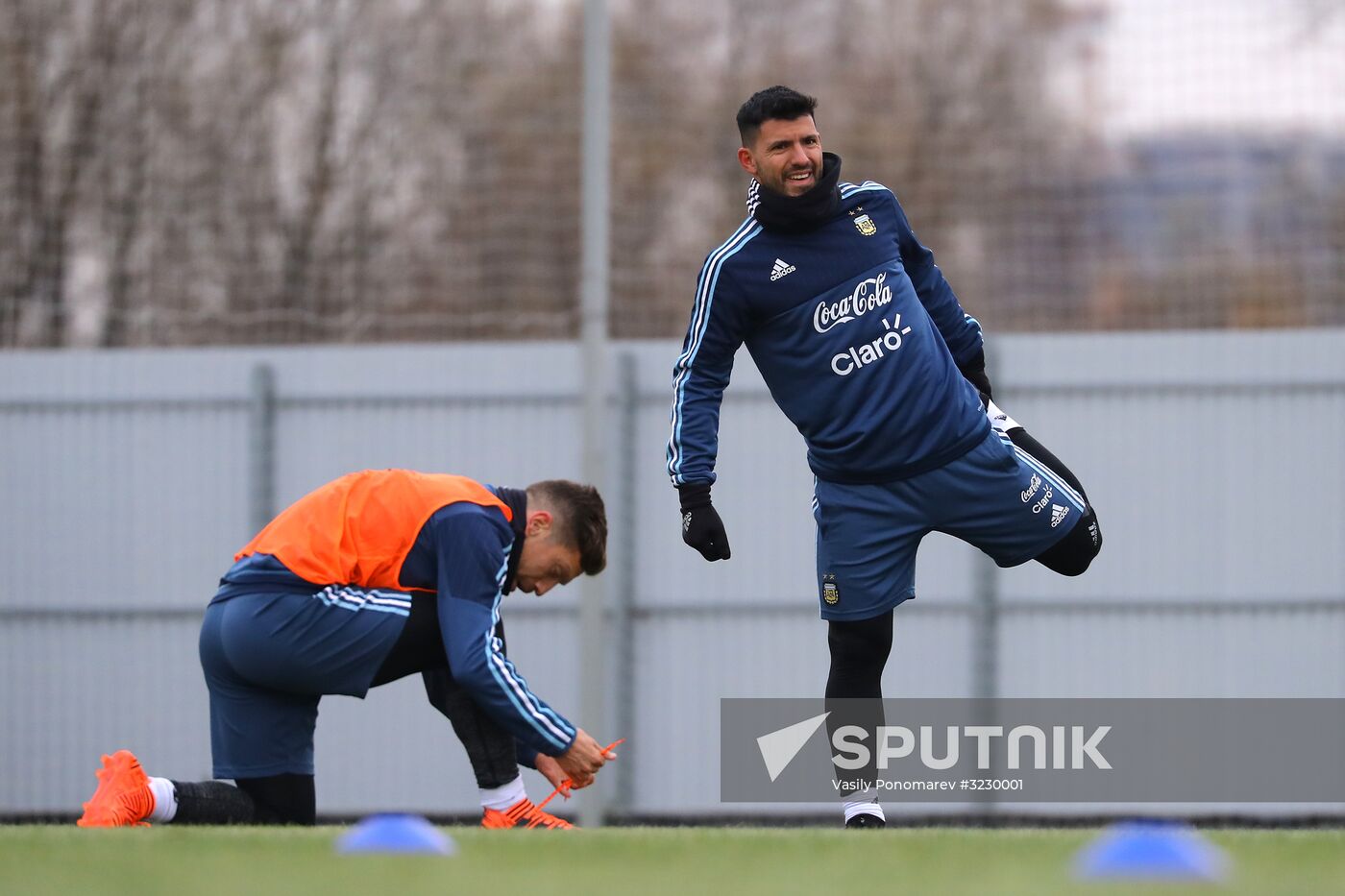 Football. Argentina's national team in training