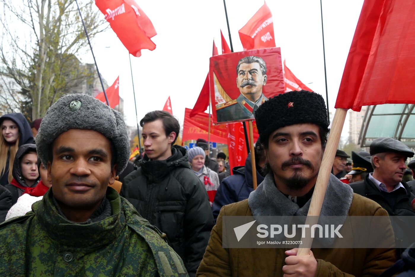 Celebrating 100th anniversary of October Revolution in Donetsk