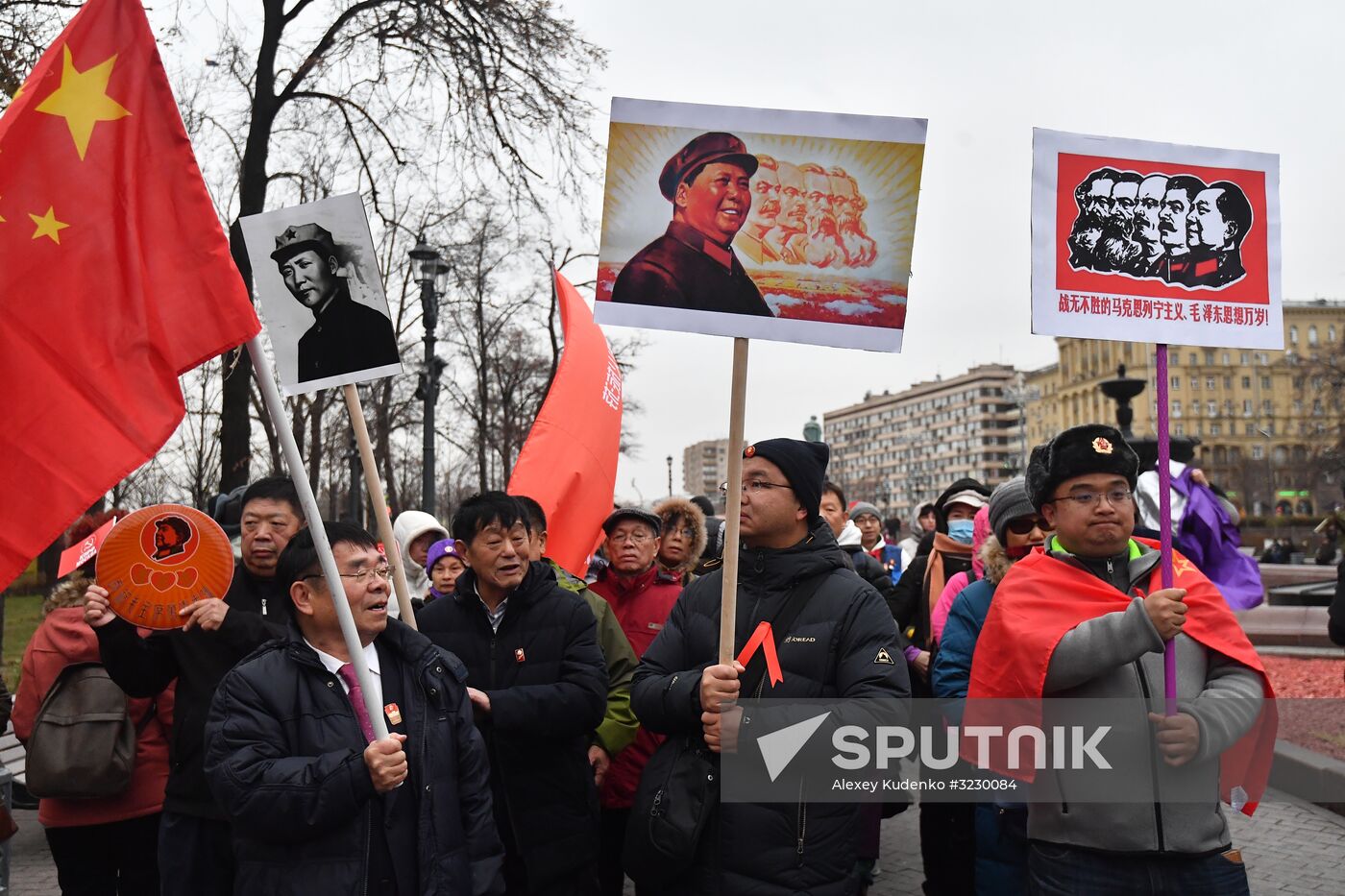 Russian Communist Party's march in Moscow