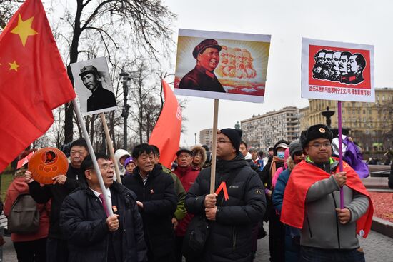 Russian Communist Party's march in Moscow