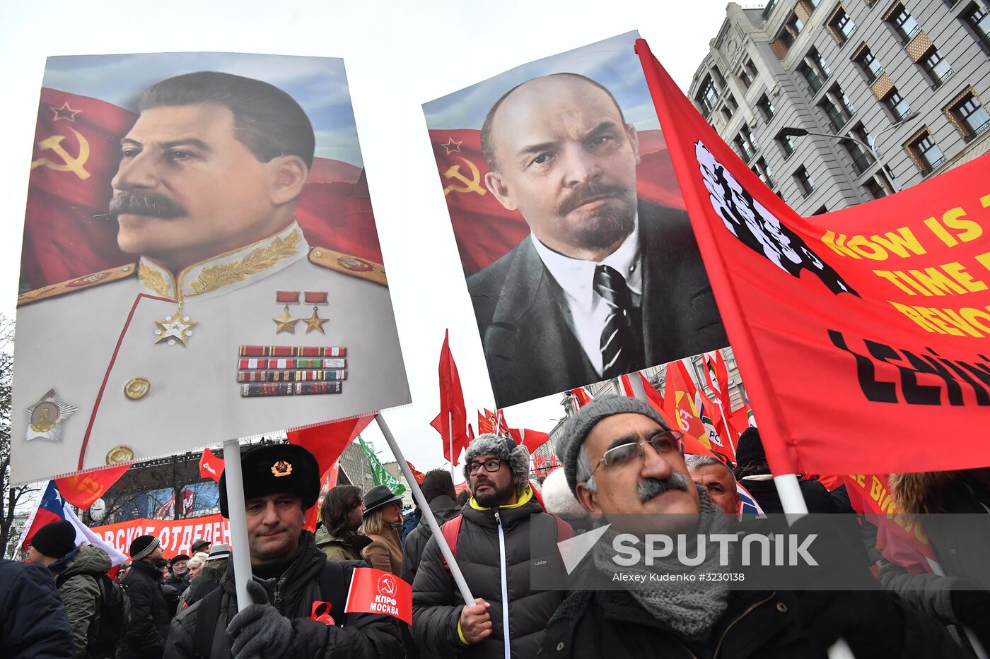 Russian Communist Party's march in Moscow