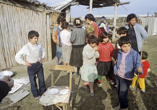 Camp of refugees from Nagorno-Karabakh