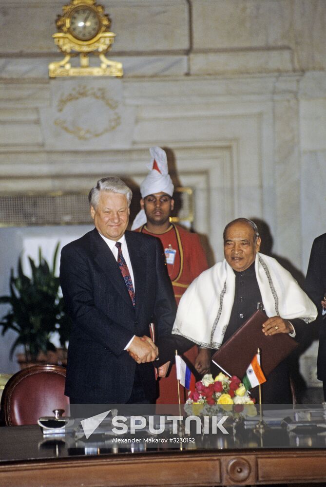 Russian President Boris Yeltsin's visit to India