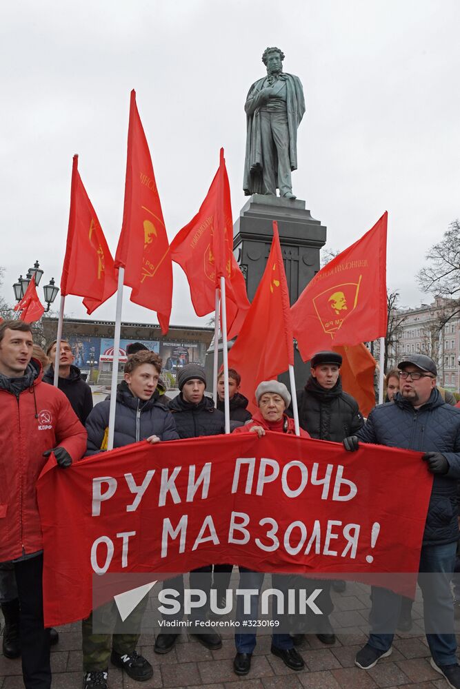 Russian Communist Party's march in Moscow