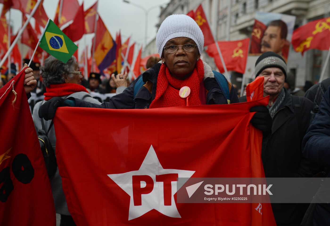 Russian Communist Party's march in Moscow