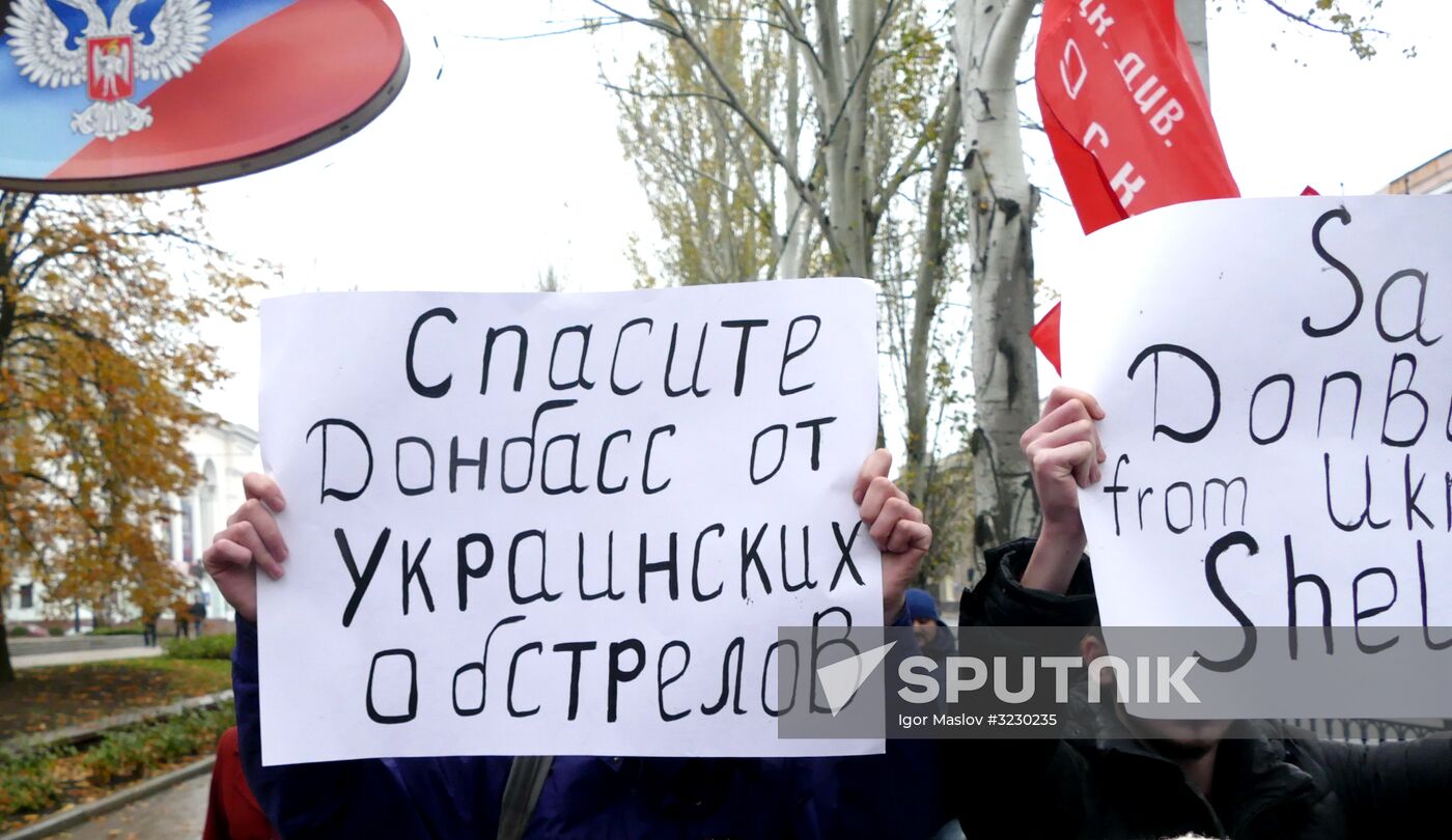 Rally against military action in Donetsk
