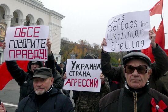Rally against military action in Donetsk