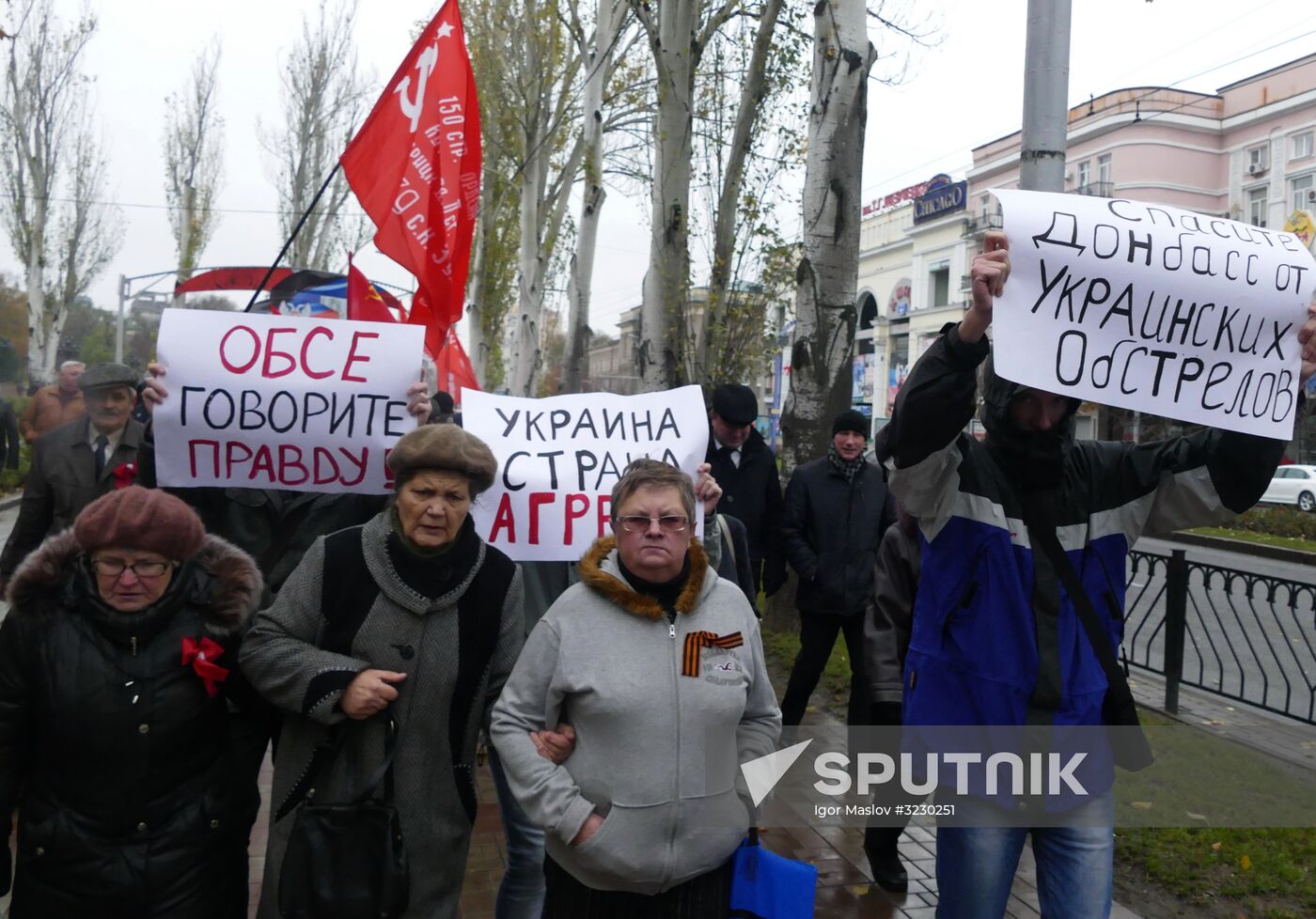 Rally against military action in Donetsk