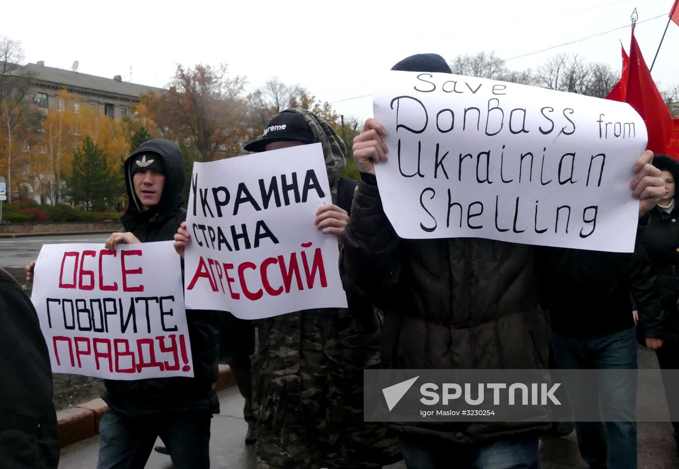 Rally against military action in Donetsk