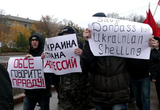 Rally against military action in Donetsk