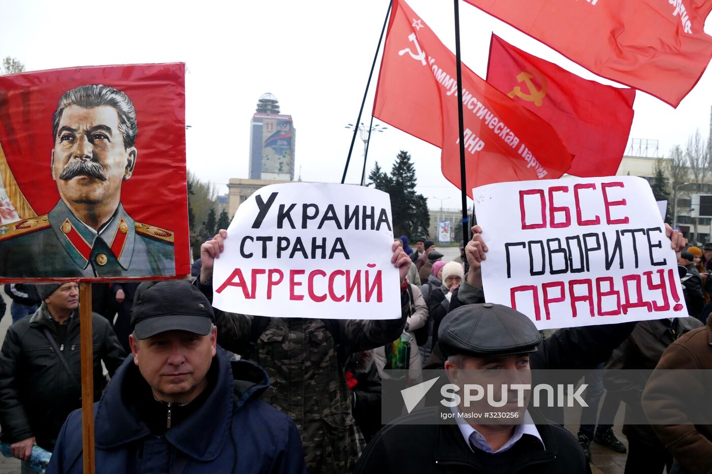 Rally against military action in Donetsk