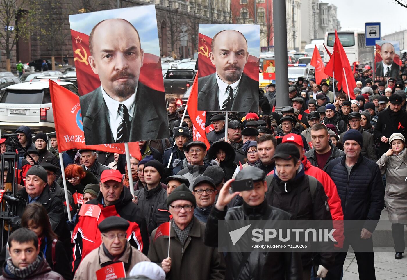 Russian Communist Party's march in Moscow