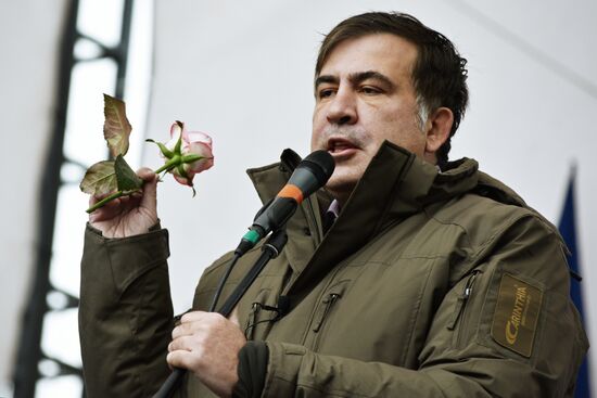 Mikheil Saakashvili's party holds rally in Kiev