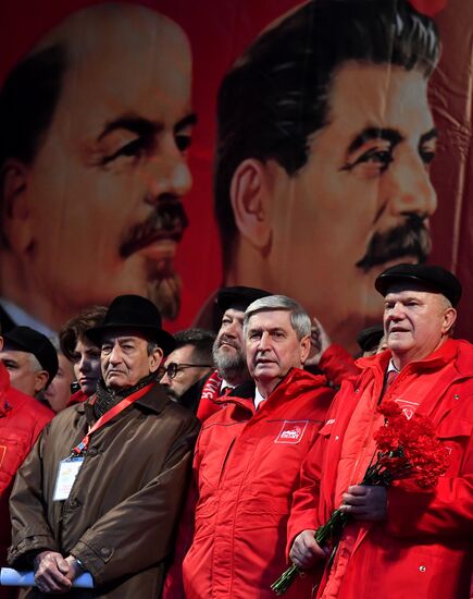 Russian Communist Party's march in Moscow