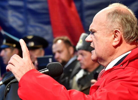 Russian Communist Party's march in Moscow