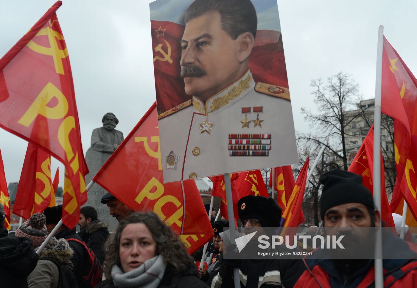 Russian Communist Party's march in Moscow