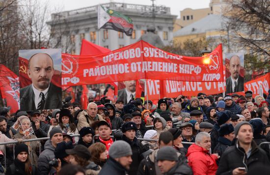 Russian Communist Party's march in Moscow