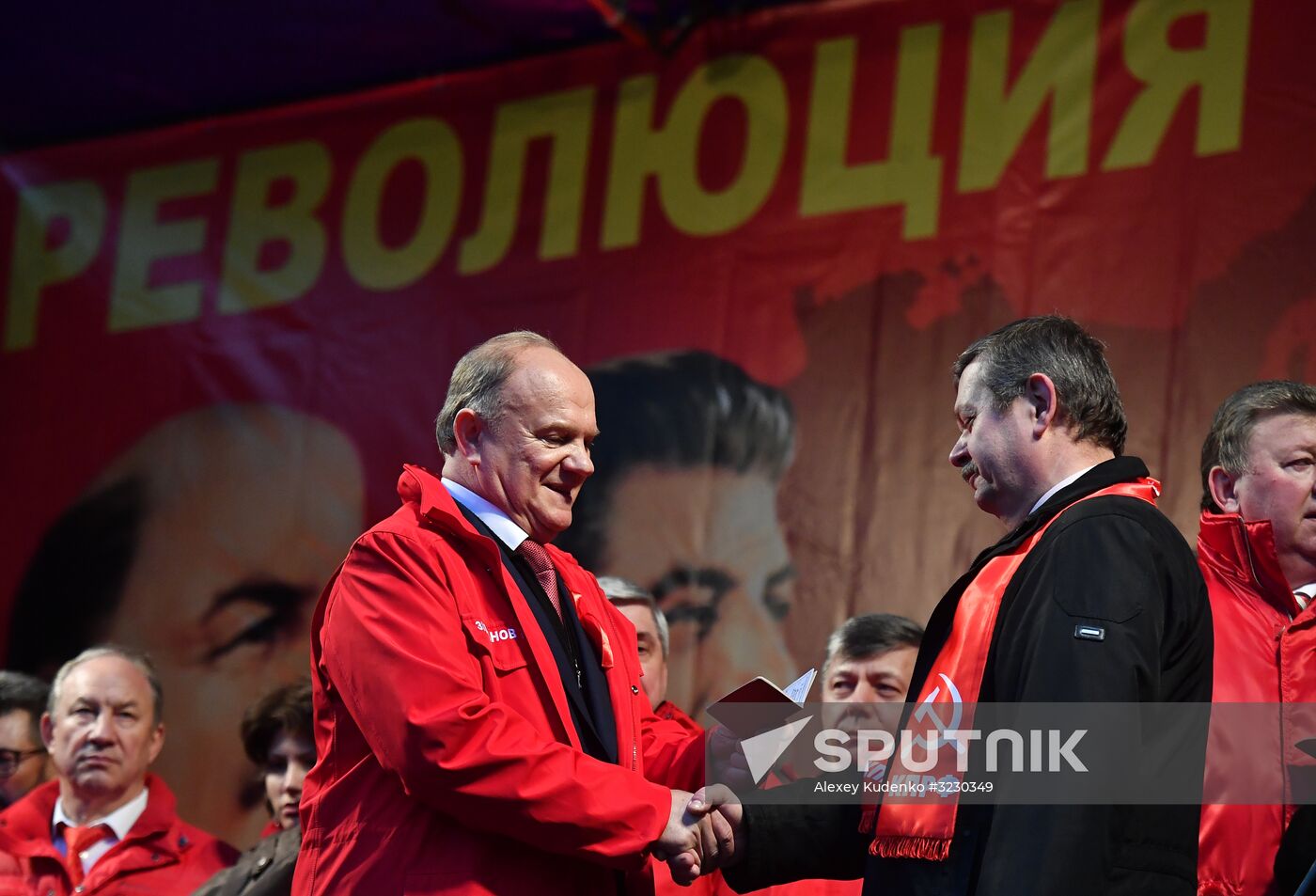 Russian Communist Party's march in Moscow