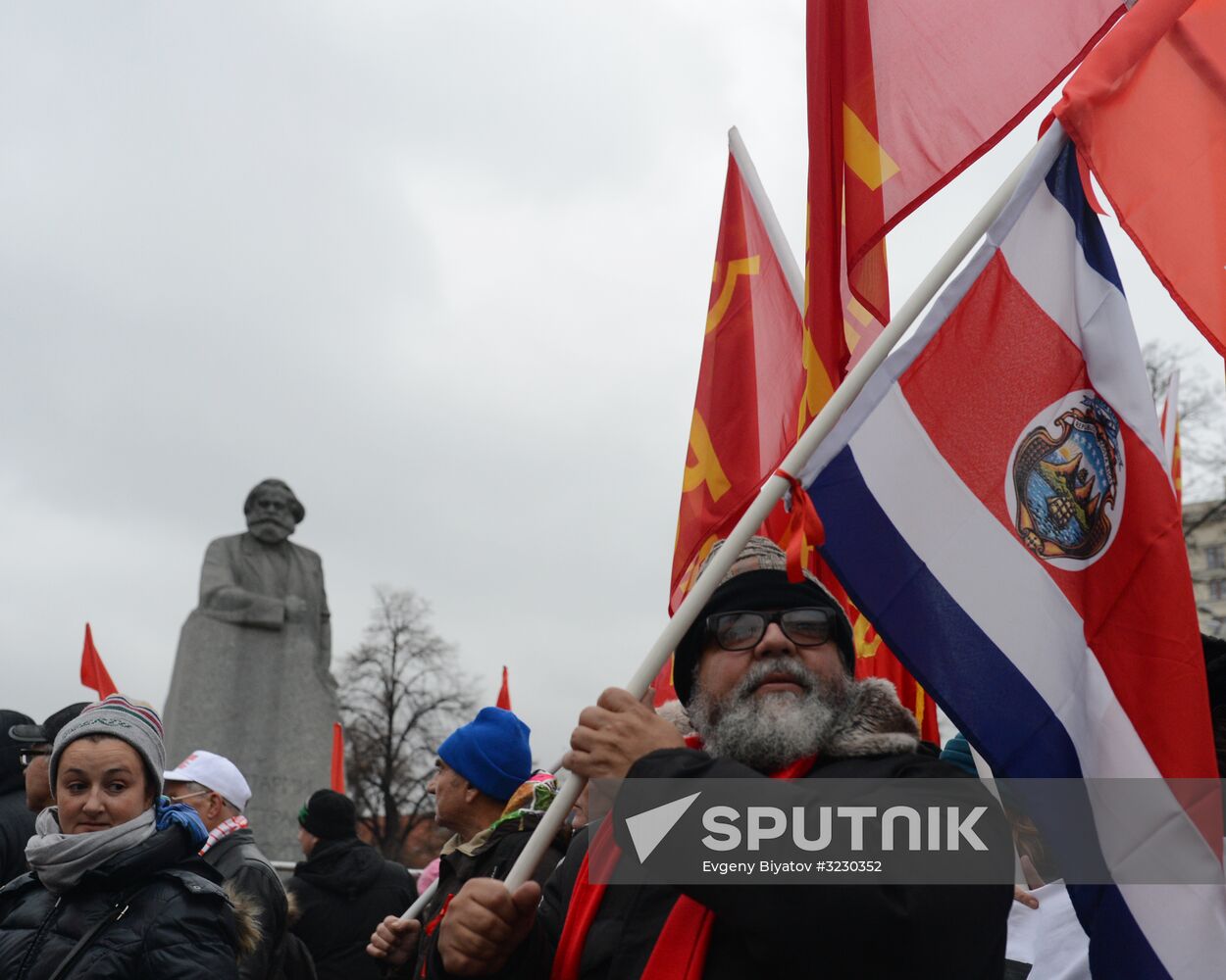Russian Communist Party's march in Moscow