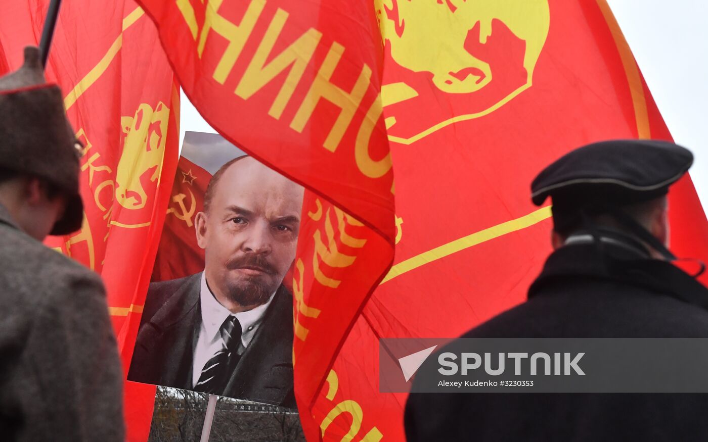 Russian Communist Party's march in Moscow