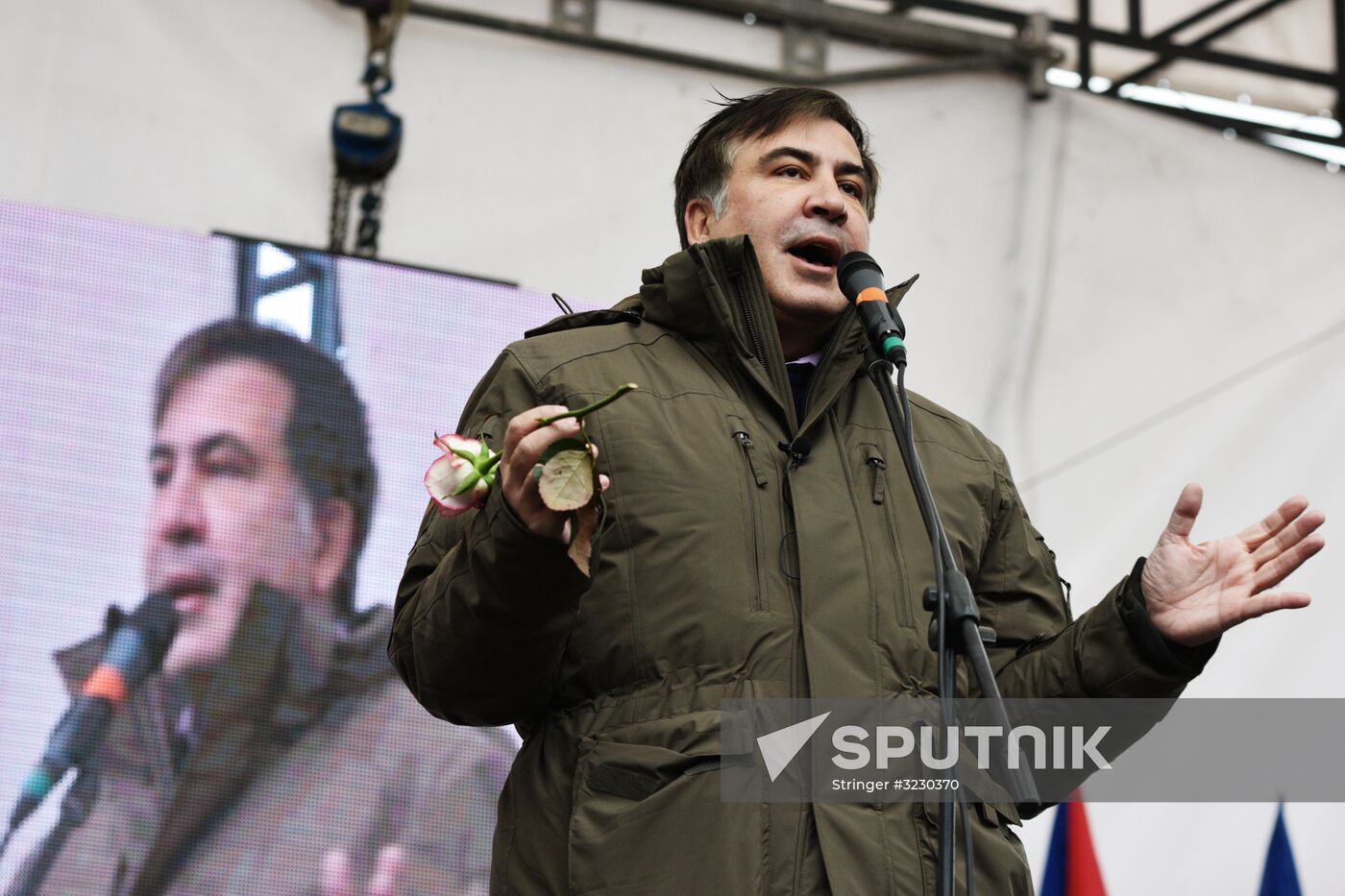 Mikheil Saakashvili's party holds rally in Kiev