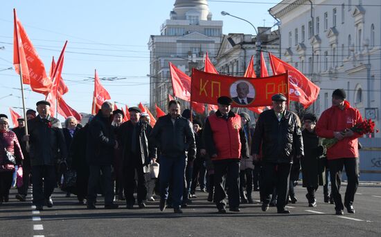 Celebrating 100th anniversary of October Socialist Revolution
