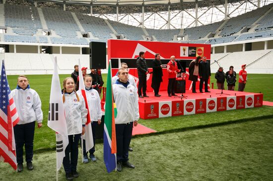 2018 FIFA World Cup trophy presented in Volgograd
