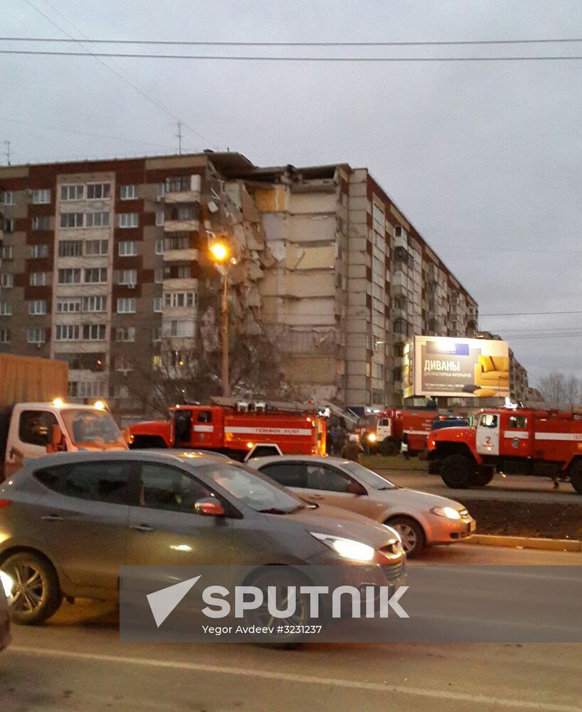 Apartment house collapses in Izhevsk