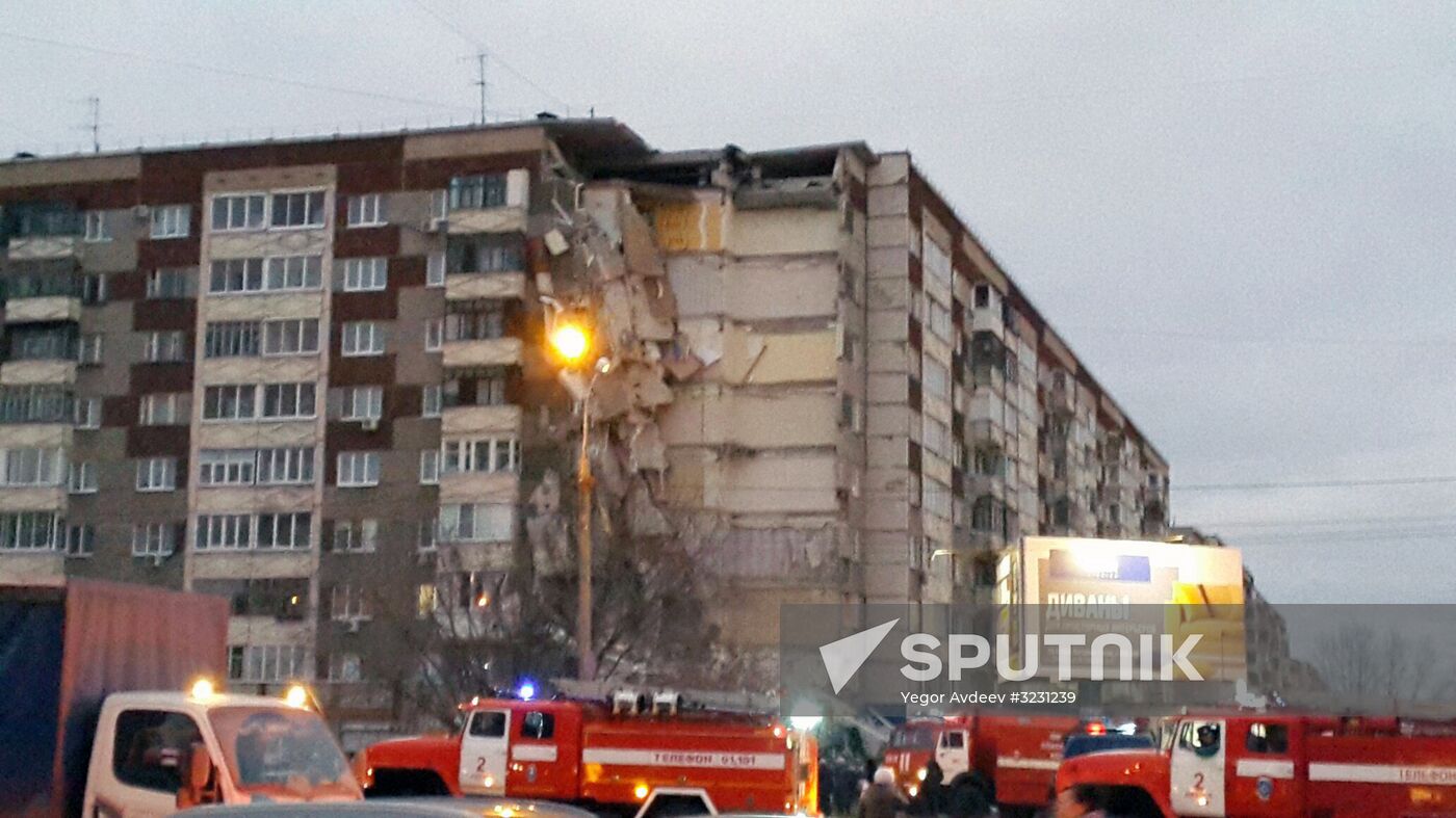 Apartment house collapses in Izhevsk