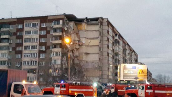 Apartment house collapses in Izhevsk