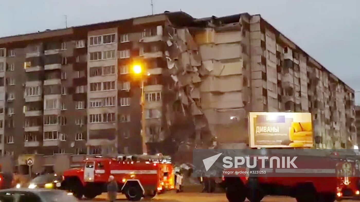 Apartment house collapses in Izhevsk